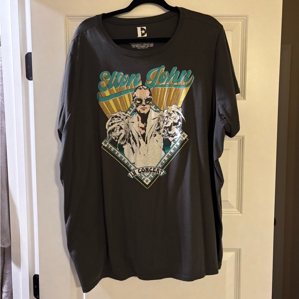Elton John Graphic T-Shirt - Charcoal